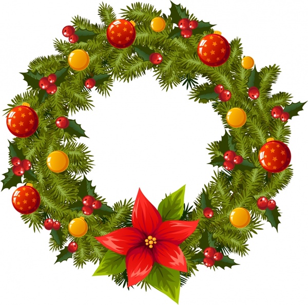 Download Xmas wreath icon elegant colorful modern design Free ...