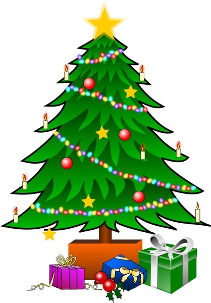 Cartoon drawing illustration of Christmas spruce or fir tree with gifts or  presents around Stock Vector Image & Art - Alamy, Drawing Gifts -  portrestaurant.com.pg