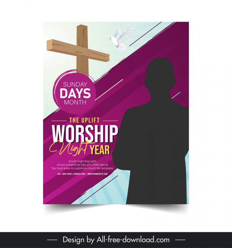 church flyer template contrast silhouette 