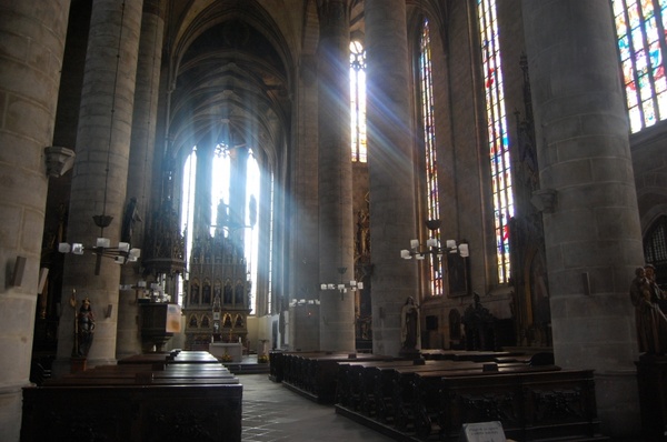 church inside light