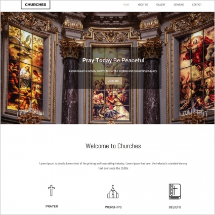 churche website template