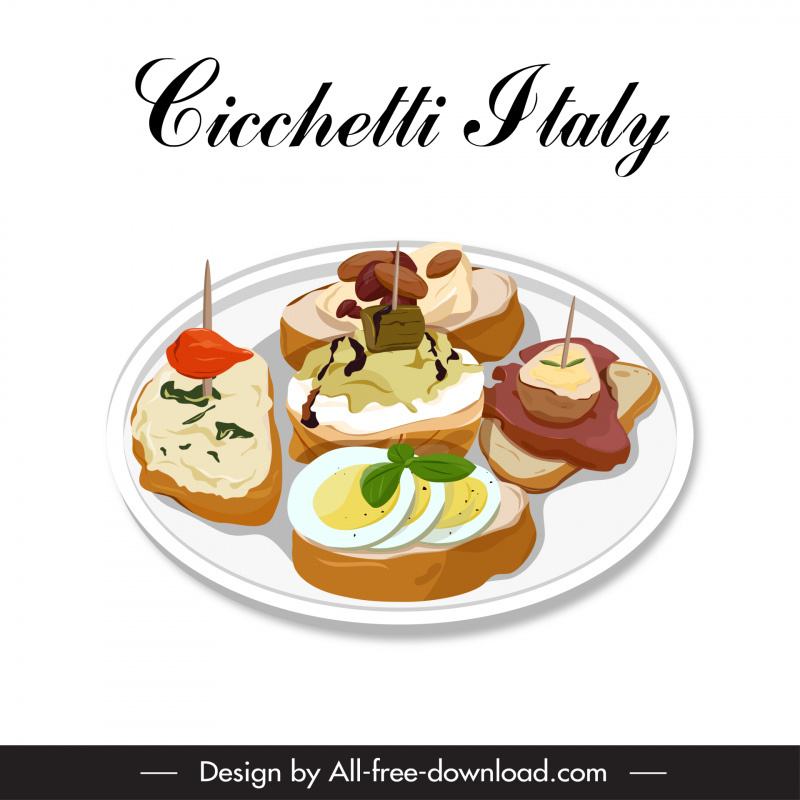cicchetti italy cuisine menu design elements elegant classical design 