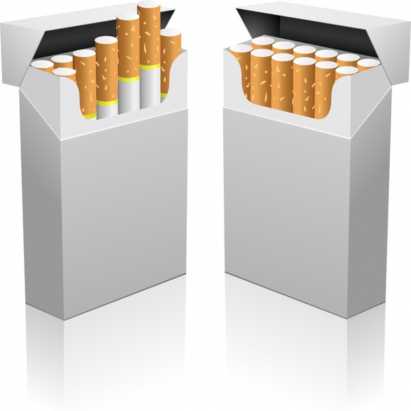 tobacco package icons modern realistic 3d sketch