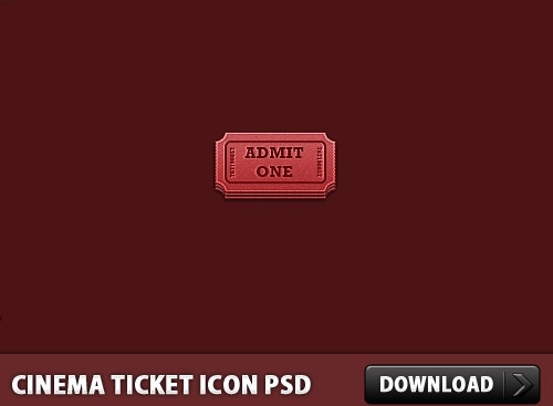 Cinema Ticket Icon PSD