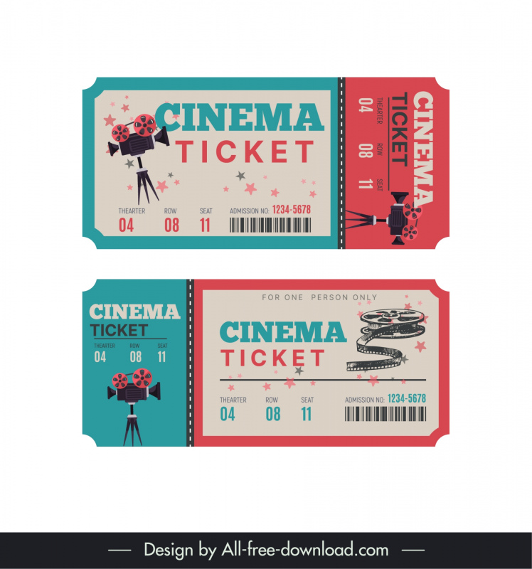 cinema tickets templates movie elements
