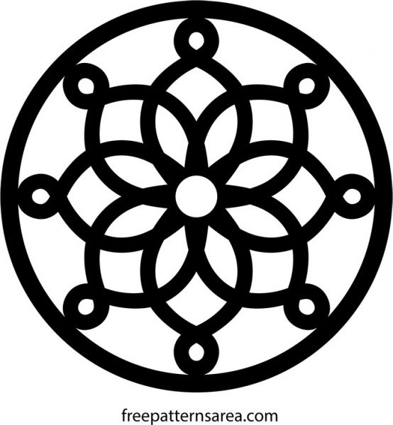 circle geometric trivet ornament vector pattern