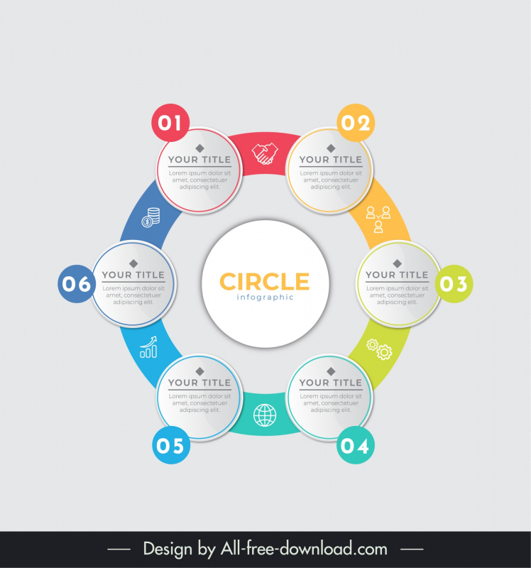 circle infographic template elegant modern symmetric layout 