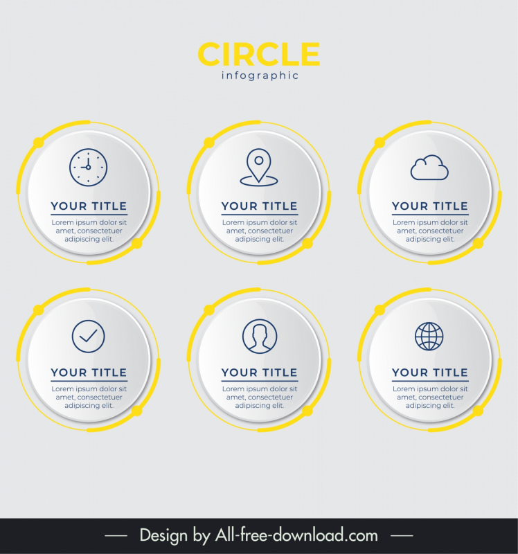 circle infographic template elegant round shapes layout