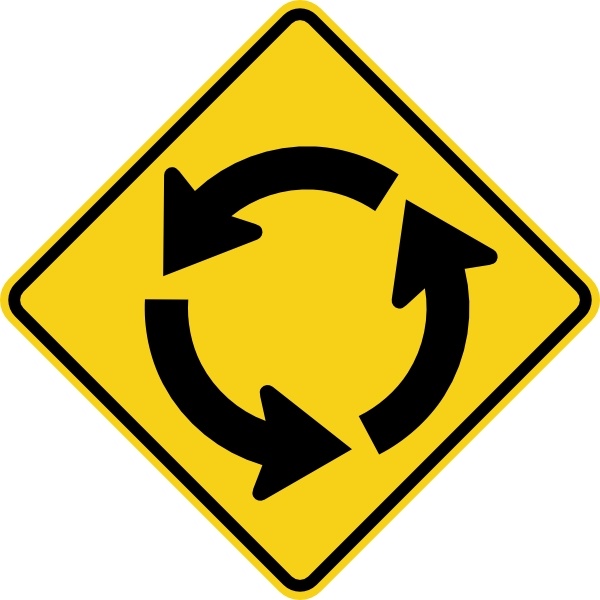 Circular Intersection Sign clip art