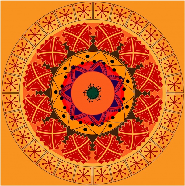 ethnic background classical symmetrical circle layout