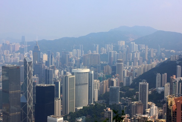 city and more hills in hong kong china 