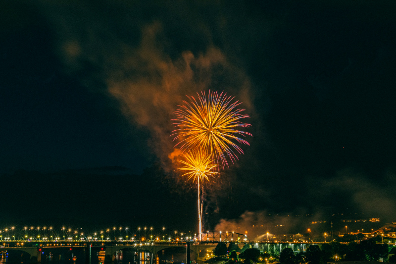 city festive picture sparkling fireworks scene 
