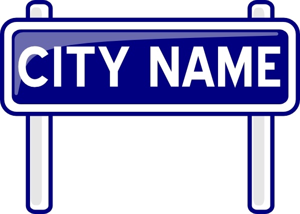 City Name Plate Road Sign Post clip art