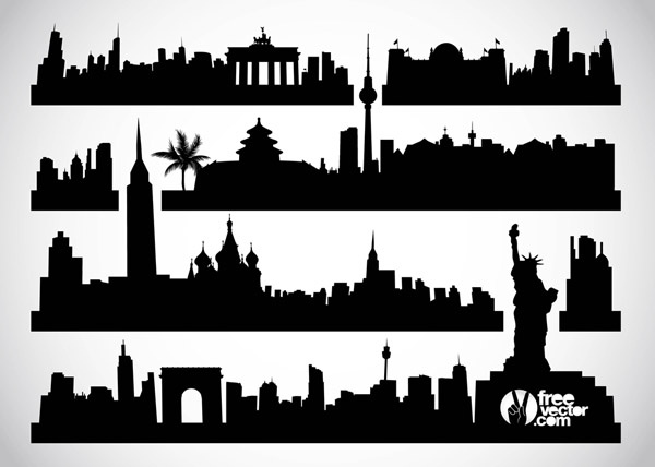 cityscape silhouettes
