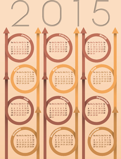 classic15 calendar vector design set