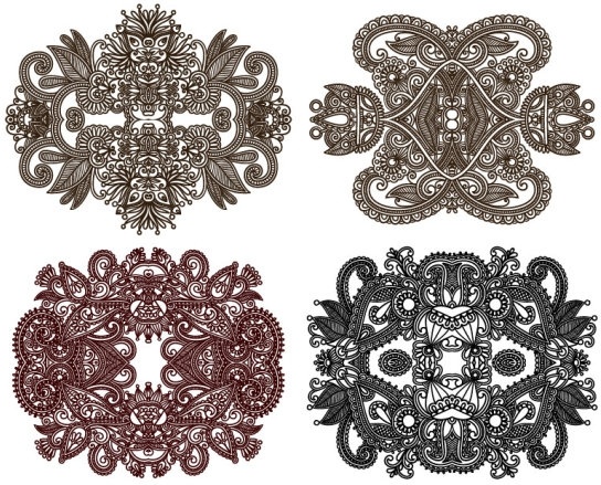 classic decorative patterns elements 01 vector