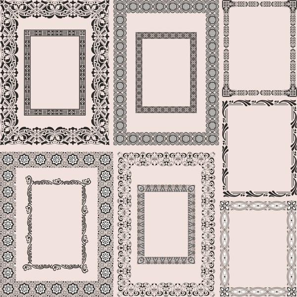 decorative frames templates elegant classical symmetric seamless design