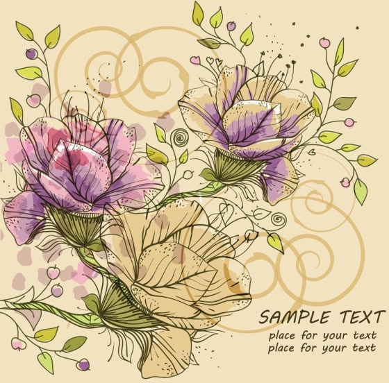 classic handpainted pattern background 03 vector