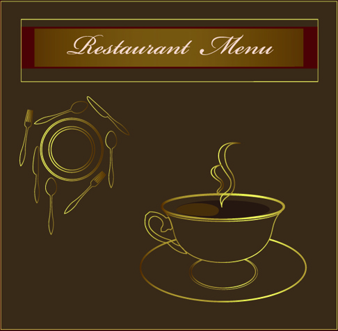 classic of cover coffee elements vector