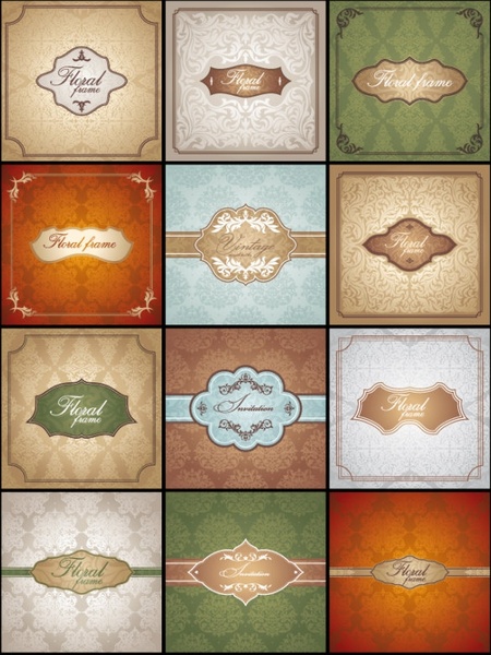 classic pattern cards background 02 vector