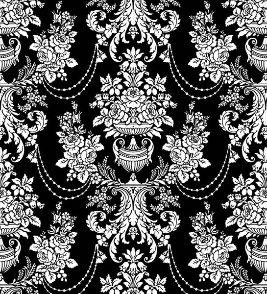 classic traditional black and white pattern 02 vector
