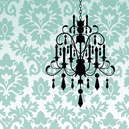 classical chandelier design vectors