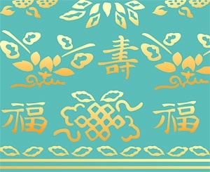 classical chinese longevity patterns vector