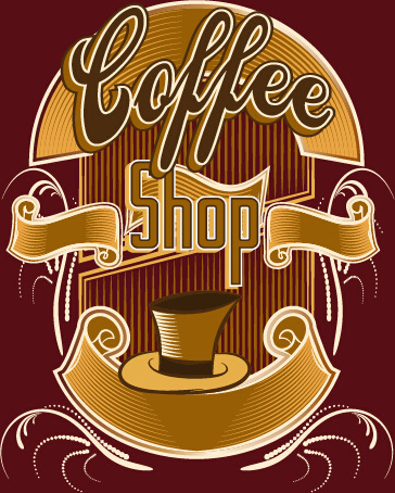 Download Classical coffee shop logos vector set Free vector in ...