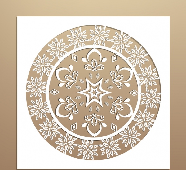 classical decorated background symmetric cut style circle decoration