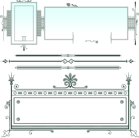 classical europe styles frame with borders vectors