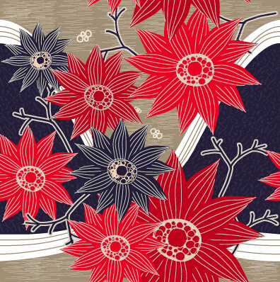 classical flowers pattern seamless vector set