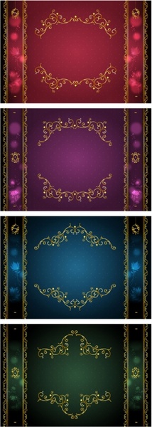 classical gold lace border vector