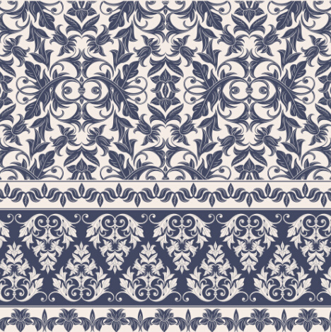 classical ornament pattern with border vector