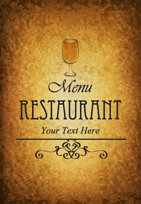 classical style restaurant menu cover graphics