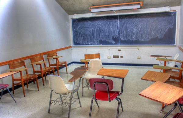 classroom and blackboard