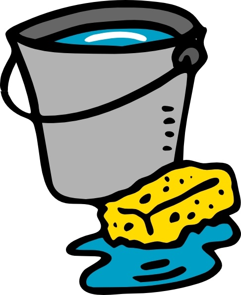 Cleaning Bucket Sponge Water clip art