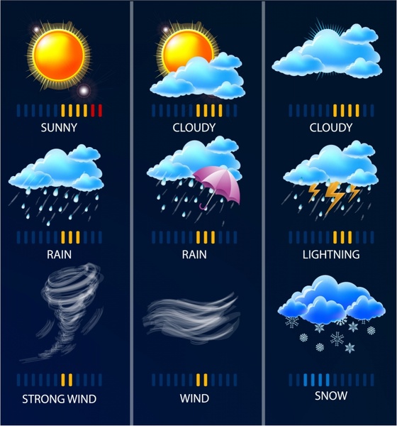 Climate and weather icons