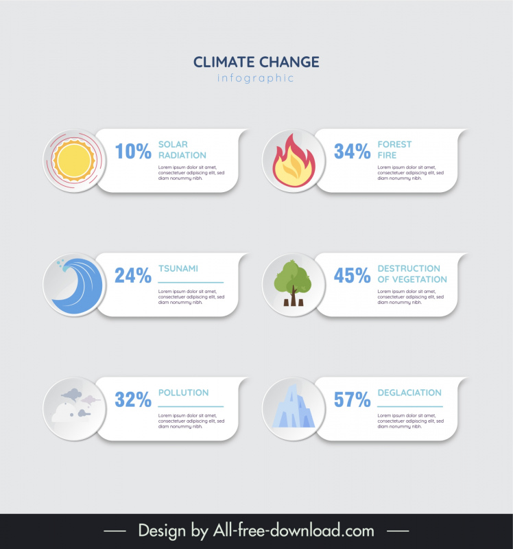 climate change infographics design elements elegant flat papercut