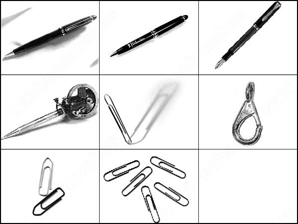 clips and pen brush