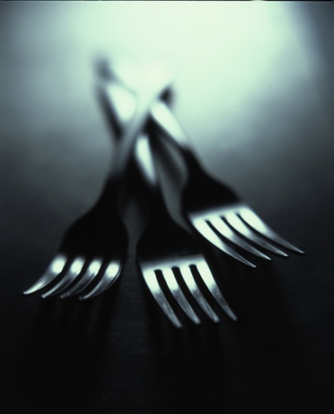 close up cutlery fork metal table utensil