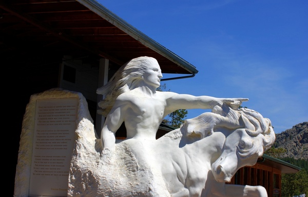 closer view of crazyhorse statue in the black hills south dakota