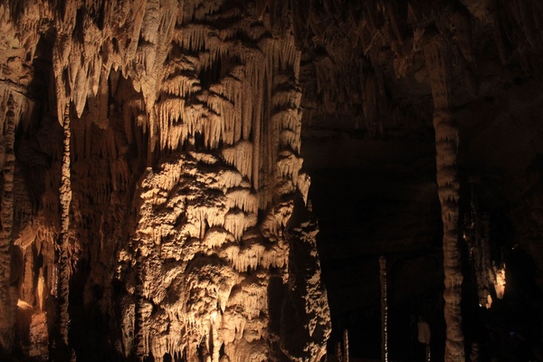 closeup of column at natural bridge caverns texas 