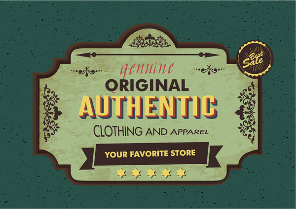 clothes shop signboard design in vintage style