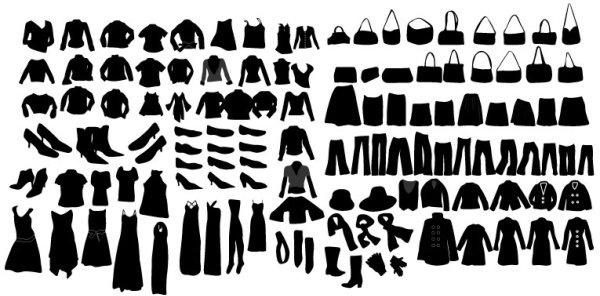 clothing silhouette 02 vector