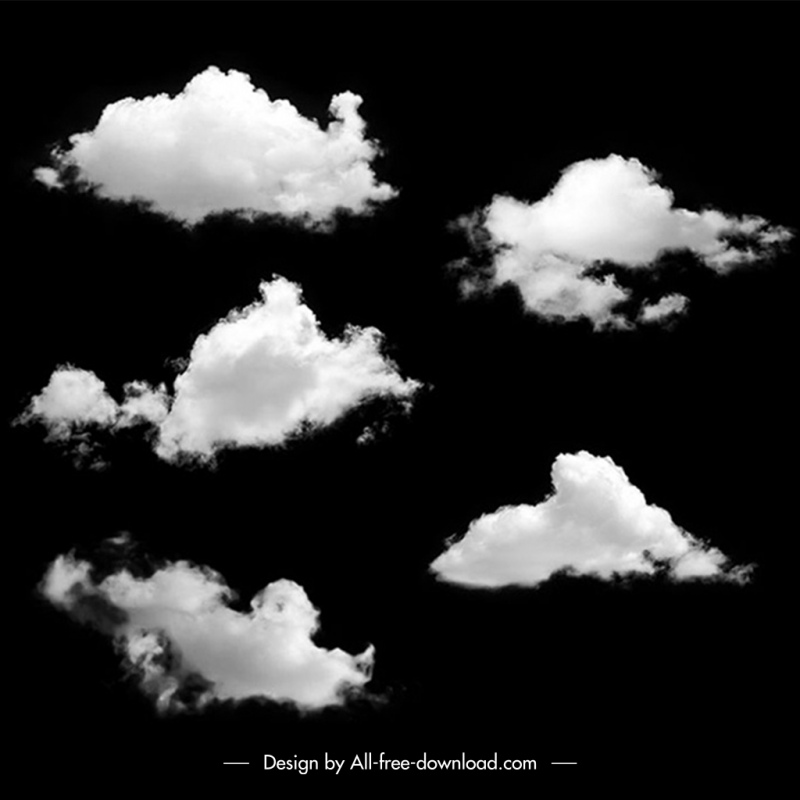 cloud brushes background contrast black white decor