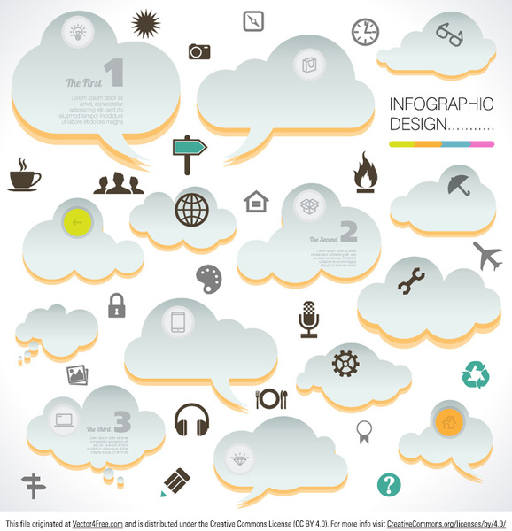 cloud infographic vectors