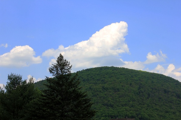 cloud over hill at sinnemahoning state park pennsylvania