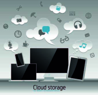 cloud storage design elements vector