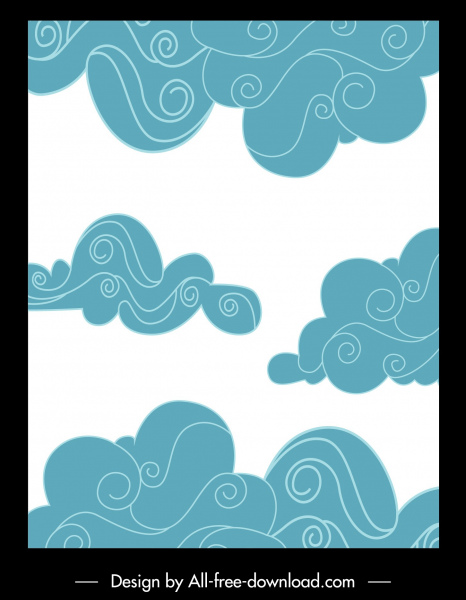 clouds background flat handdrawn design