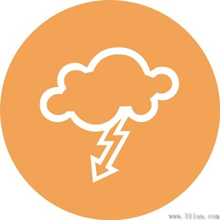 clouds lightning bolt icon vector